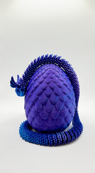 3D Printed Articulated Snake with Egg: Unique Sensory Toy, Bookshelf and Desk Decor, Birthday Gift, Toddlers Room Decor, Easter