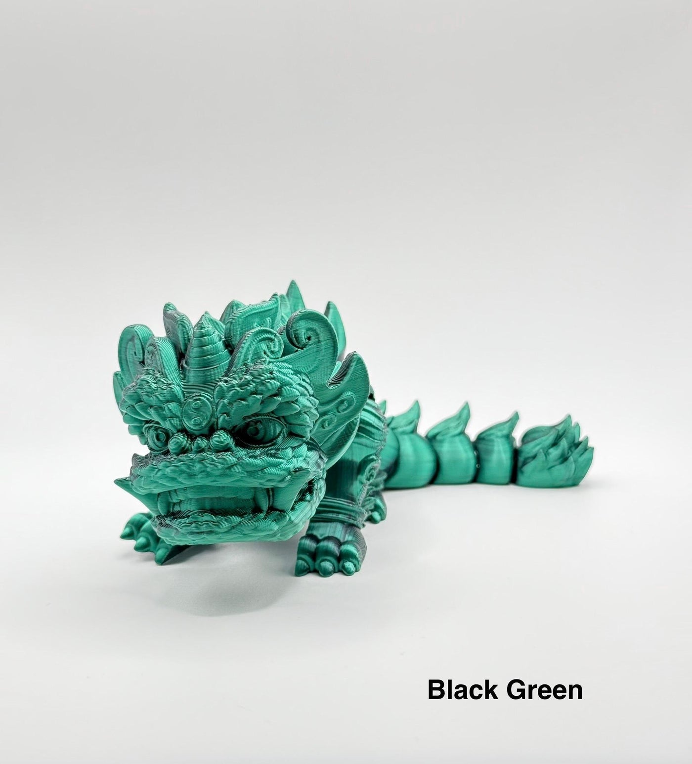 3D Printed Articulated Chinese Kirin Lion: Mythical Beast Fidget Toy & Fantasy Figurine for Collectors, Bookshelf and Desk Decor, Sensory