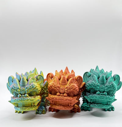 3D Printed Articulated Chinese Kirin Lion: Mythical Beast Fidget Toy & Fantasy Figurine for Collectors, Bookshelf and Desk Decor, Sensory