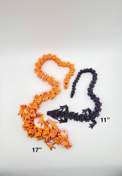 3D Printed Articulated Rose Dragon and Egg: Fantasy Figurine, Collectible & Sensory Toy, Bookshelf and Desk Decor, Toddler Room Decor