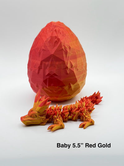 3D Printed Crystal Dragon, Dragon Egg, Toddler Room Decor, Dragon Toy Handmade Children's Toy, Bookshelf Decor, Articulated Dragon Figurine