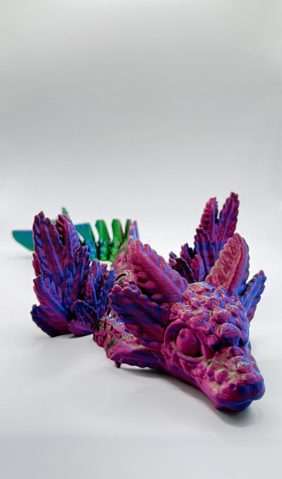 3D Printed Fantasy Axolotl Dragon: Articulated Figurine for Collectors, Kids & Home Decor, Bookshelf Decor, Toddler Room Decor Sensory Toy