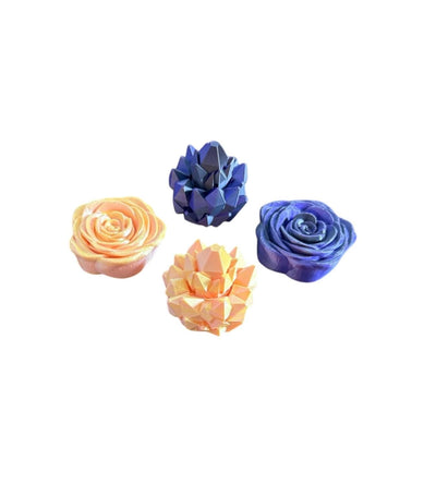 3D Printed Rose and Crystal Spinners Fidget-Transformable Stress Relief Toy, Colorful Gradient, Sensory Toy Birthday Gift Toddler Kids