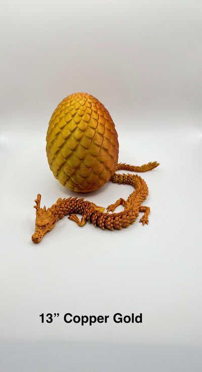 13" 3D Printed Articulated Dragon & Egg Figurine: Fantasy Collectible, Room Decor, Handmade Toy Gift, Toddlers Room Decor, Bookshelf Decor