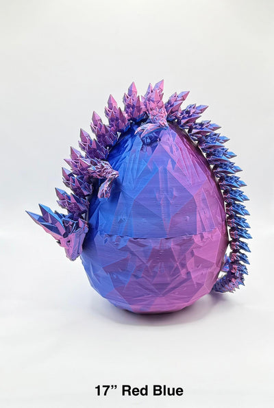 3D Printed Crystal Dragon, Articulated Dragon Figurine, Dragon Toy Handmade Children's Toys, Bookshelf Decor, Dragon Egg, Toddler Room Decor