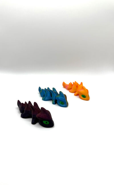 3D Printed Articulated Tiny Green Eye Dragon Fantasy Collectible Sensory Toy Gift, Bookshelf and Desk Decor Toddler Room Decor Birthday gift