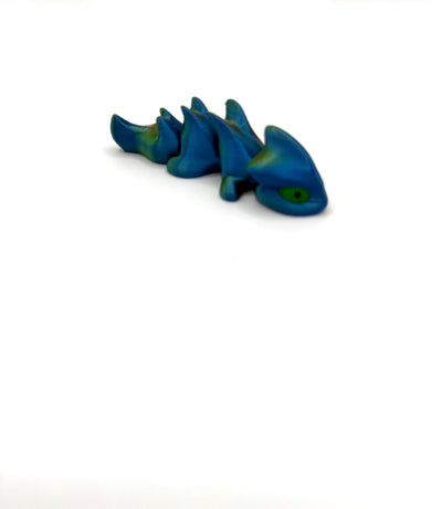 3D Printed Articulated Tiny Green Eye Dragon Fantasy Collectible Sensory Toy Gift, Bookshelf and Desk Decor Toddler Room Decor Birthday gift