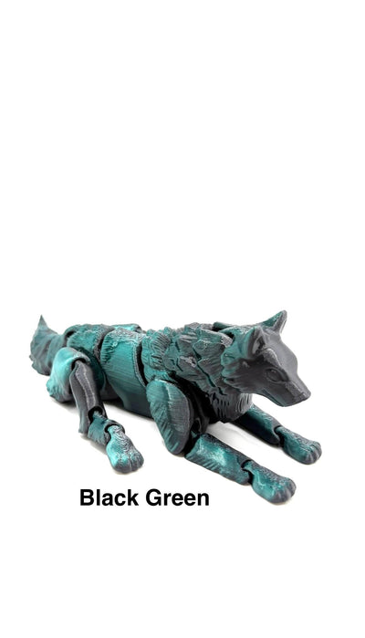 3D Printed Articulated Wolf Sensory Fidget ToyFantasy Collectible Toddler Room Decor Birthday Gift, Bookshelf and Desk Decor