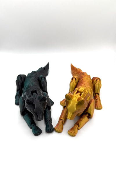 3D Printed Articulated Wolf Sensory Fidget ToyFantasy Collectible Toddler Room Decor Birthday Gift, Bookshelf and Desk Decor