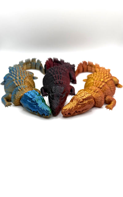 3D Printed Articulated Crocodile Sensory Fidget ToyFantasy Collectible Toddler Room Decor Birthday Gift, Bookshelf and Desk Decor