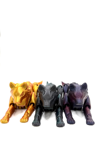 3D Printed Articulated Wolf Sensory Fidget ToyFantasy Collectible Toddler Room Decor Birthday Gift, Bookshelf and Desk Decor