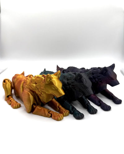 3D Printed Articulated Wolf Sensory Fidget ToyFantasy Collectible Toddler Room Decor Birthday Gift, Bookshelf and Desk Decor
