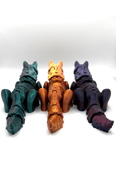 3D Printed Articulated Wolf Sensory Fidget ToyFantasy Collectible Toddler Room Decor Birthday Gift, Bookshelf and Desk Decor