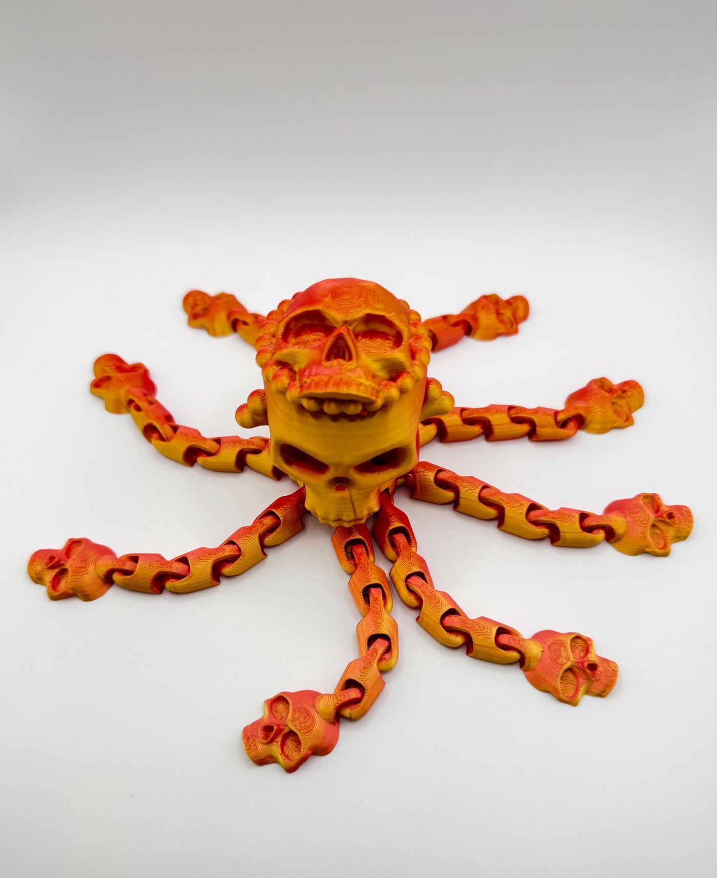 3D Printed Articulated Octopus Skull – Unique Poseable Figurine, Desk Toy & Gothic Home Décor