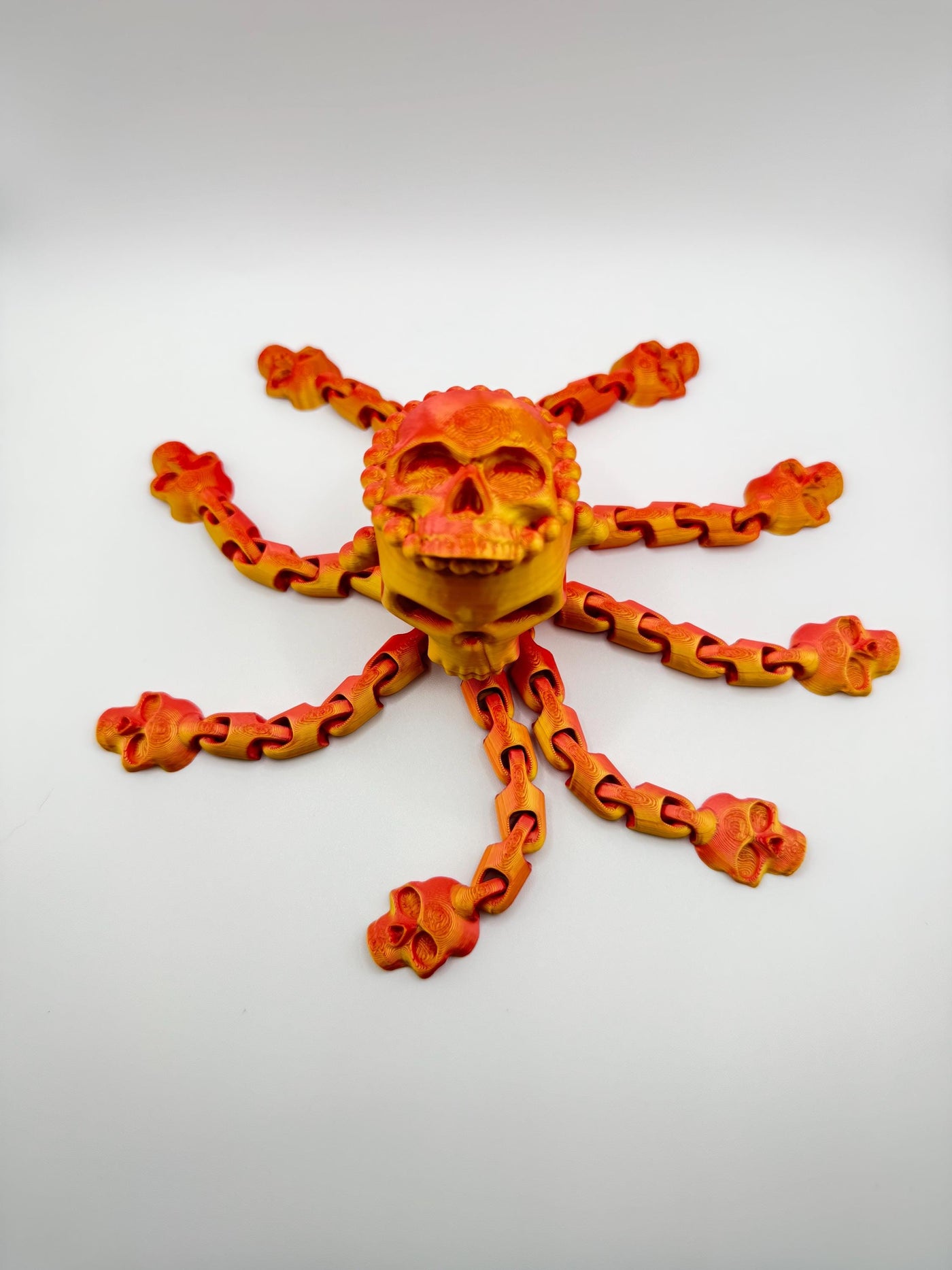 3D Printed Articulated Octopus Skull – Unique Poseable Figurine, Desk Toy & Gothic Home Décor