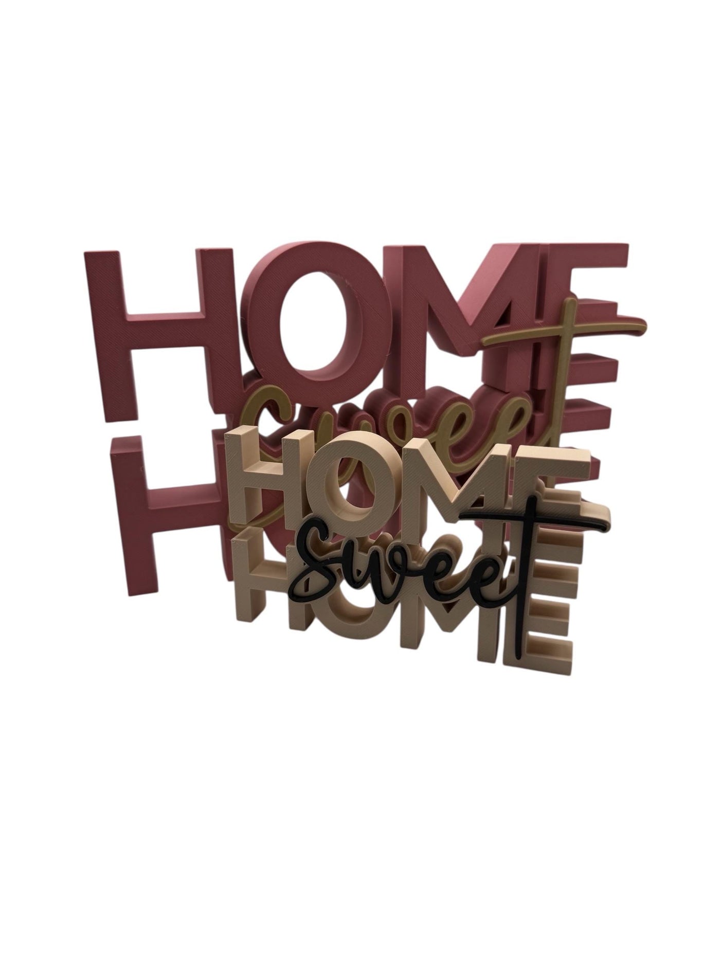 3D Printed “Home Sweet Home” Sign – Standing Lettering Décor Modern Tabletop bookshelf decor Housewarming Gift Decor Sign Home Decoration