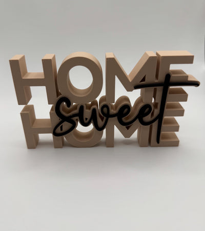 3D Printed “Home Sweet Home” Sign – Standing Lettering Décor Modern Tabletop bookshelf decor Housewarming Gift Decor Sign Home Decoration