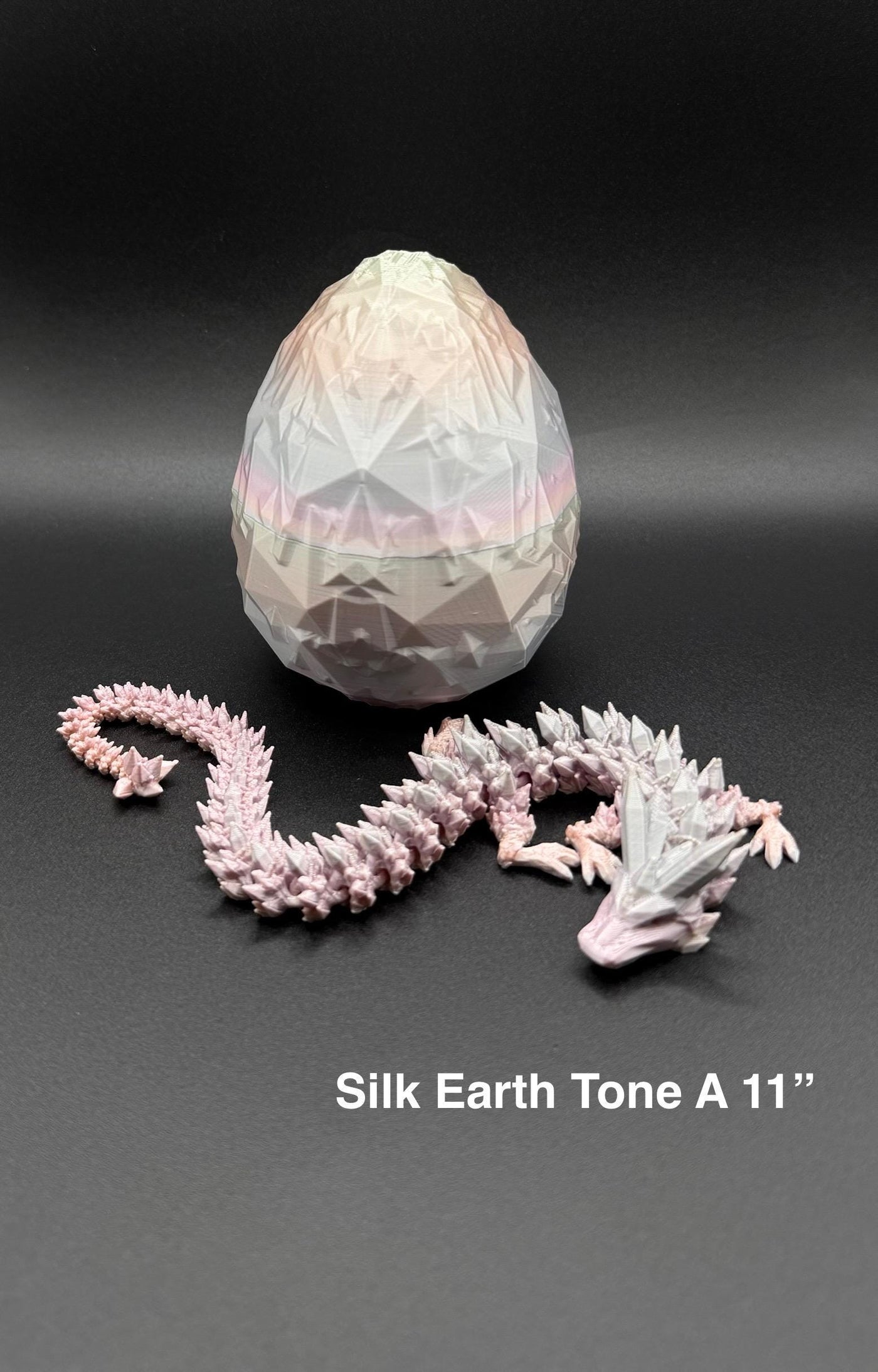 3D Printed Crystal Dragon with Egg – Articulated Poseable Dragon Figurine, Fantasy Gift, Collectible Dragon Decor, Toy for Kids & Adults