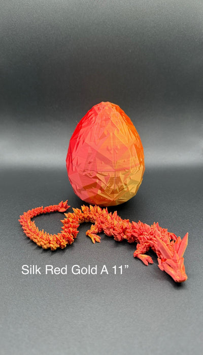 3D Printed Crystal Dragon with Egg – Articulated Poseable Dragon Figurine, Fantasy Gift, Collectible Dragon Decor, Toy for Kids & Adults