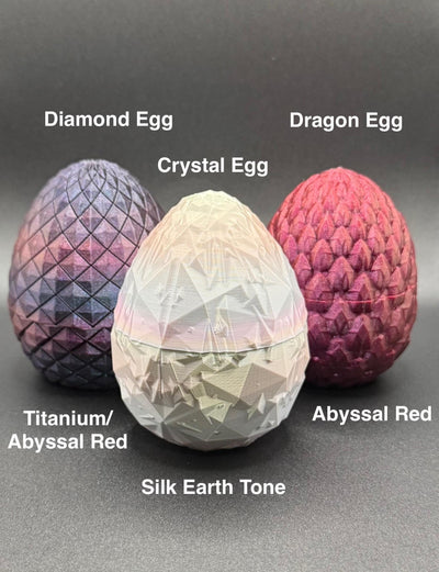 3D Printed Crystal Dragon with Egg – Articulated Poseable Dragon Figurine, Fantasy Gift, Collectible Dragon Decor, Toy for Kids & Adults