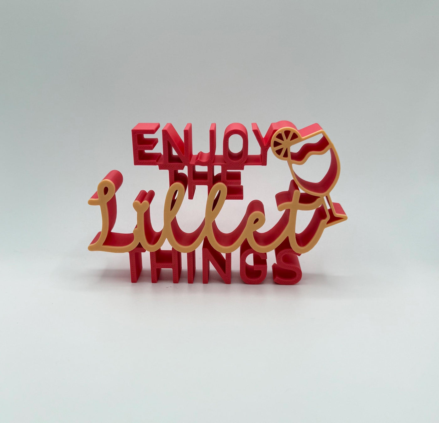 3D Printed Standing Sign Enjoy Lillet Things Funny Word Art for Bar Cart Cocktail Lover Gift Home Bar Decor Unique Lettering Shelf Décor