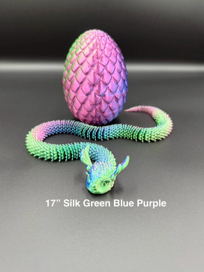 3D Printed Articulated Snake with Egg: Unique Sensory Toy, Bookshelf and Desk Decor, Birthday Gift, Toddlers Room Decor, Easter