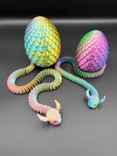 3D Printed Articulated Snake with Egg: Unique Sensory Toy, Bookshelf and Desk Decor, Birthday Gift, Toddlers Room Decor, Easter