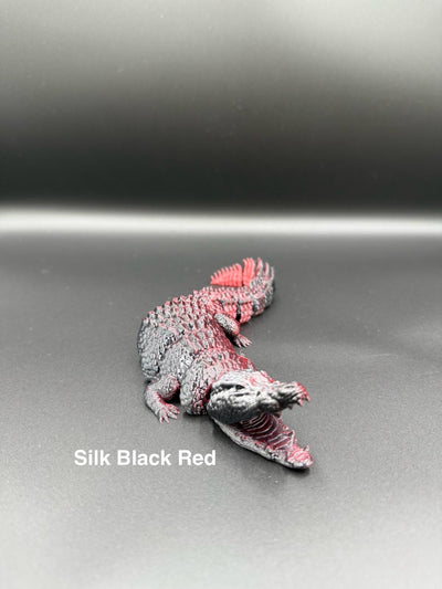 3D Printed Articulated Crocodile – Flexible Poseable Fidget Toy, Realistic Crocodile Figurine, Desk Decoration & Unique Gift for Animal Love