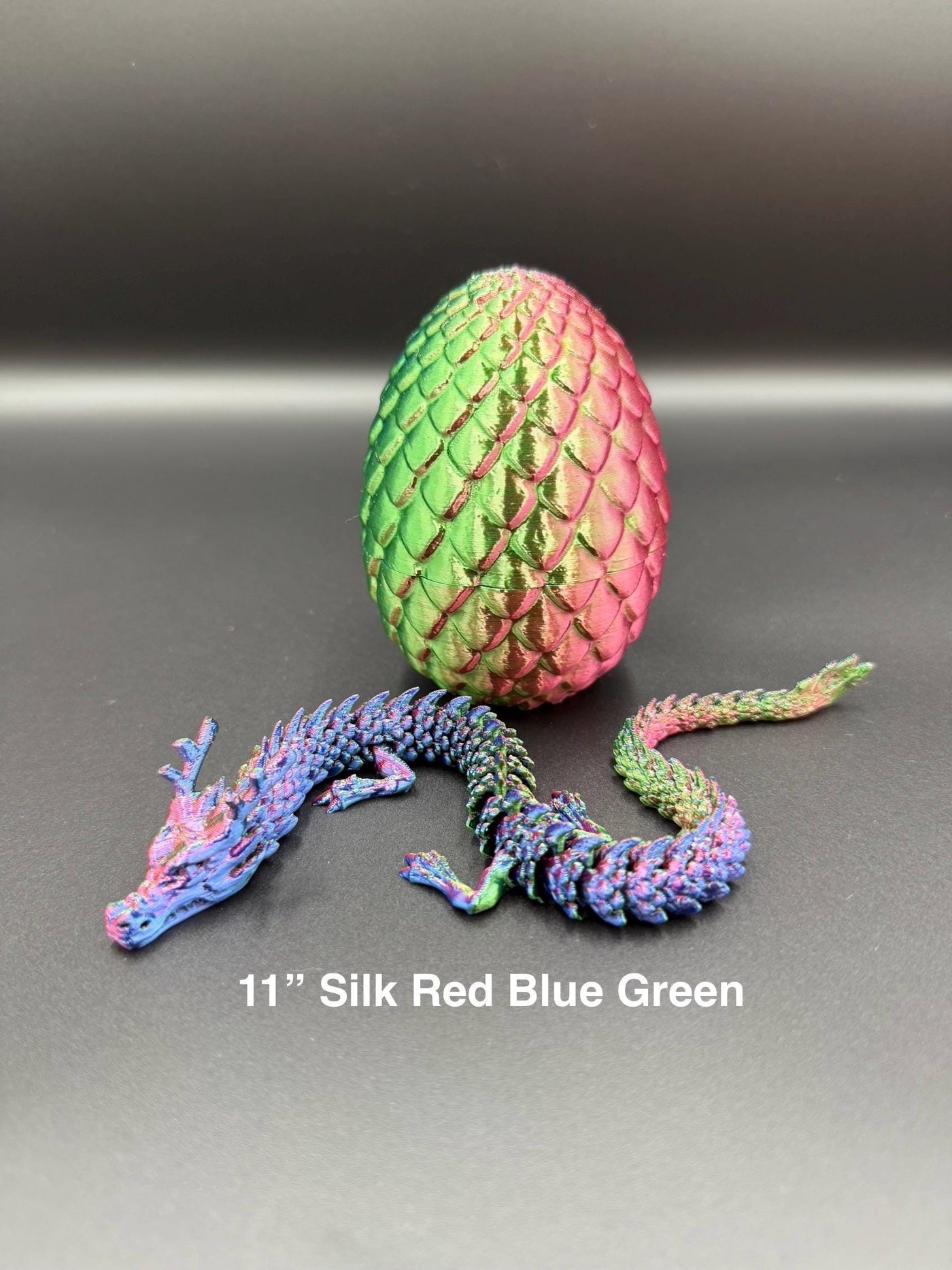 3D Printed Articulated Chinese Dragon and Egg Fantasy Figurine, Collectible & Sensory Toy, Bookshelf and Desk Decor, Toddler Room Decor