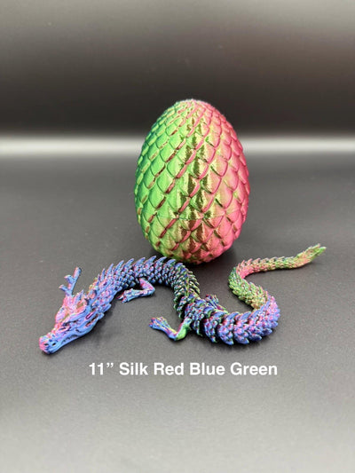 3D Printed Articulated Chinese Dragon and Egg Fantasy Figurine, Collectible & Sensory Toy, Bookshelf and Desk Decor, Toddler Room Decor