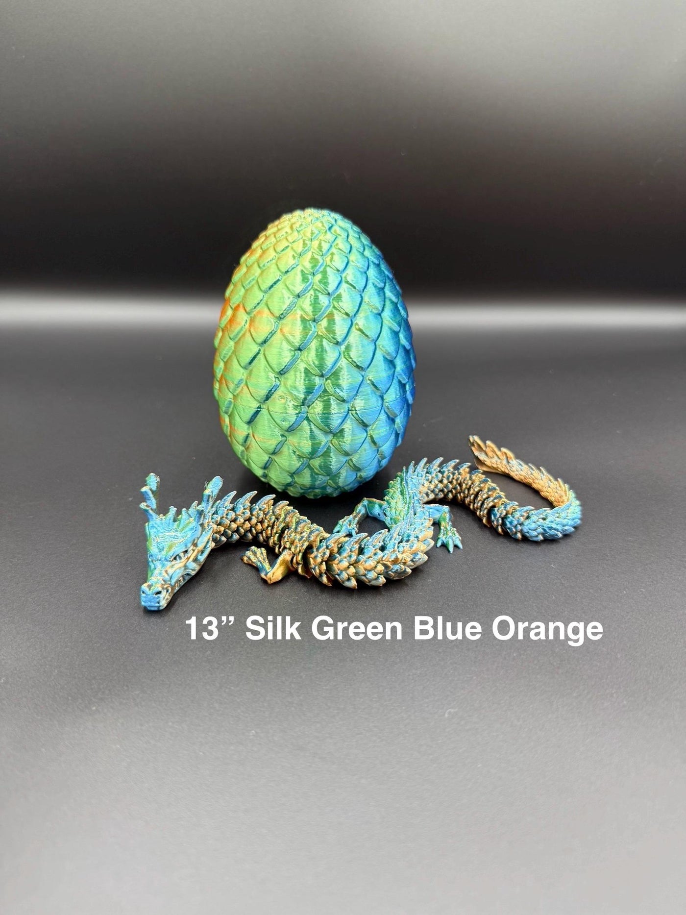 3D Printed Articulated Chinese Dragon and Egg Fantasy Figurine, Collectible & Sensory Toy, Bookshelf and Desk Decor, Toddler Room Decor