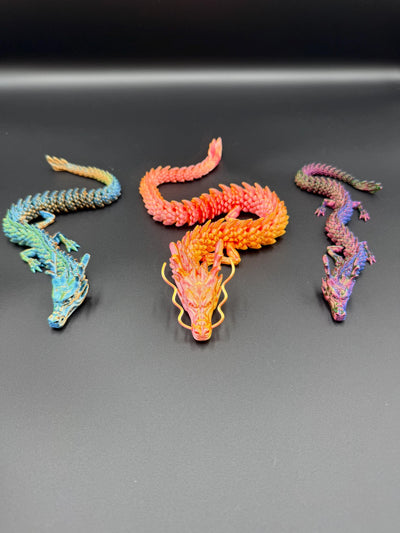 3D Printed Articulated Chinese Dragon and Egg Fantasy Figurine, Collectible & Sensory Toy, Bookshelf and Desk Decor, Toddler Room Decor