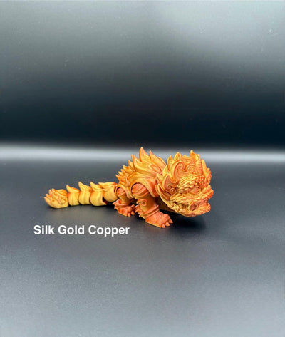 3D Printed Articulated Chinese Kirin Lion Poseable Mythical Beast Figurine, Fantasy Fidget Toy, Desk & Bookshelf Decor, Gift for Collectors