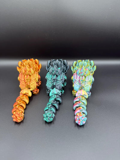 3D Printed Articulated Chinese Kirin Lion Poseable Mythical Beast Figurine, Fantasy Fidget Toy, Desk & Bookshelf Decor, Gift for Collectors