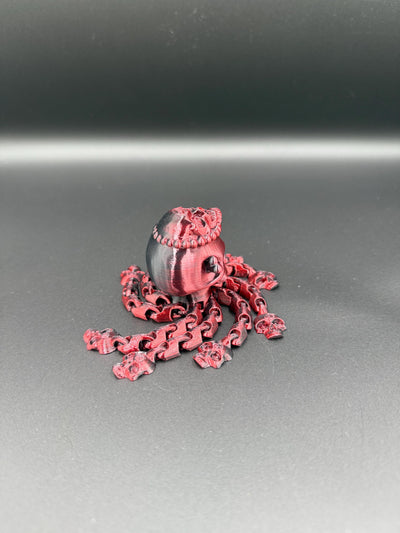 3D Printed Articulated Octopus Skull – Unique Poseable Figurine, Desk Toy & Gothic Home Décor, Bookshelf decor, desk toy, Halloween Decor