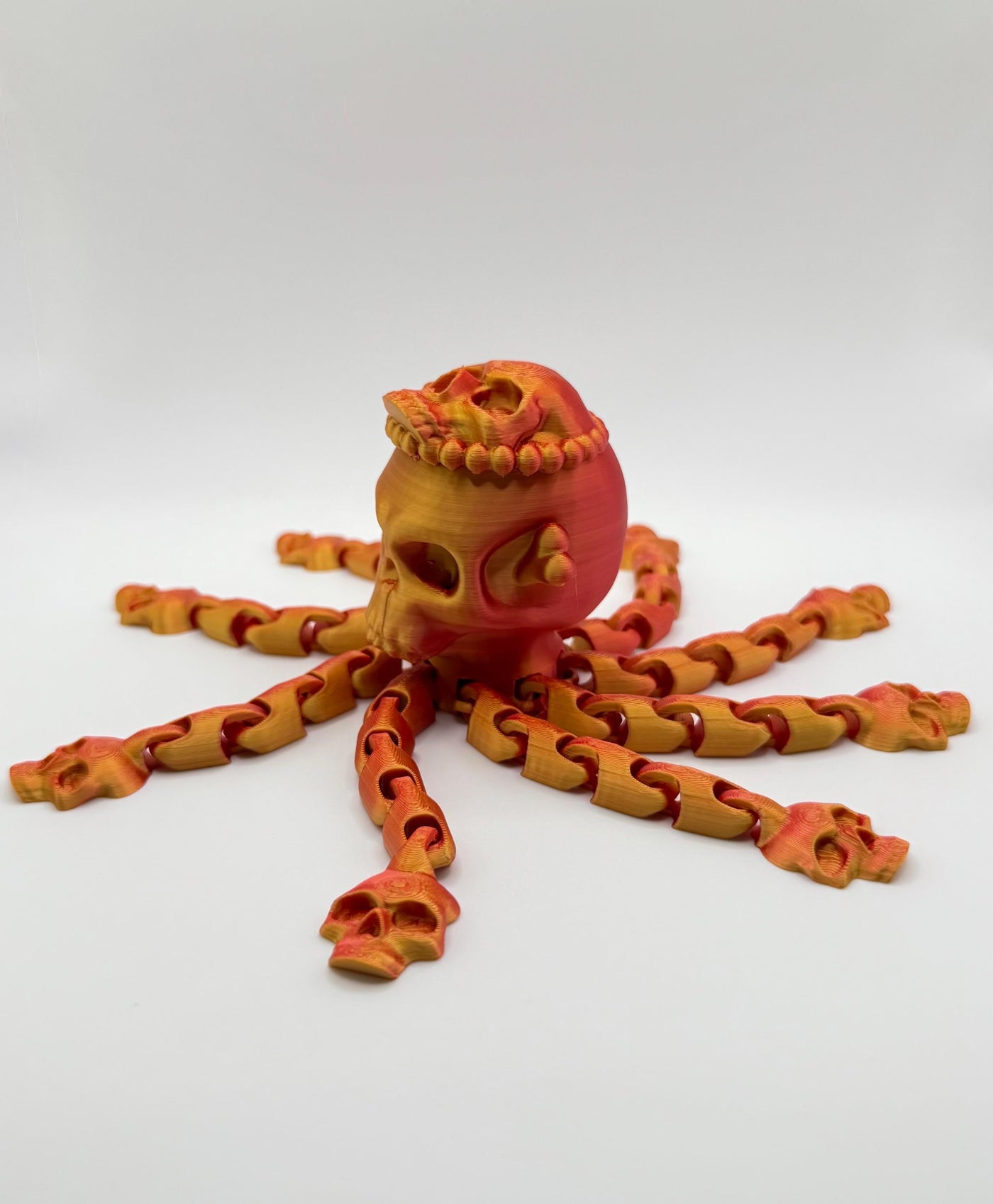 3D Printed Articulated Octopus Skull – Unique Poseable Figurine, Desk Toy & Gothic Home Décor