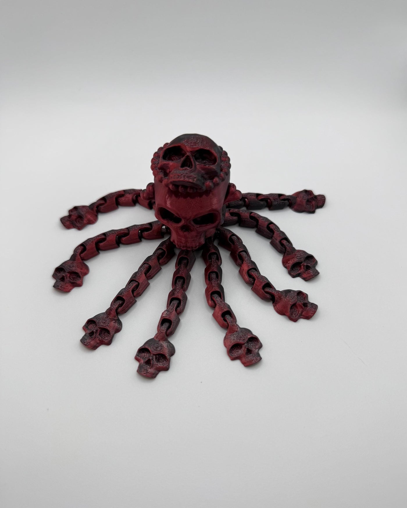 3D Printed Articulated Octopus Skull – Unique Poseable Figurine, Desk Toy & Gothic Home Décor