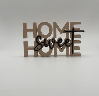 3D Printed “Home Sweet Home” Sign – Standing Lettering Décor, Modern Tabletop Word Art, Housewarming Gift & Eco-Friendly Home Decoration