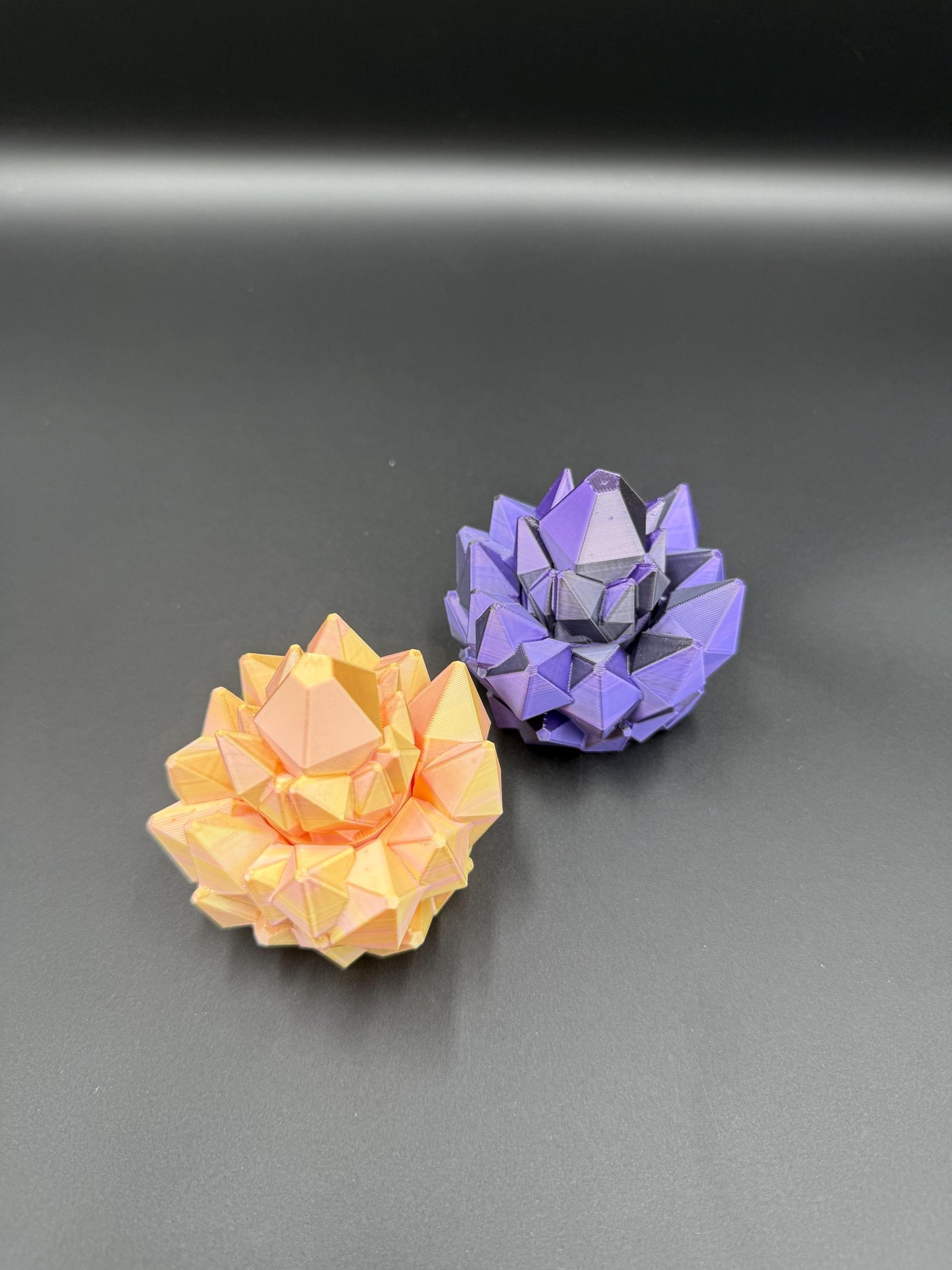 3D Printed Rose and Crystal Spinners Fidget-Transformable Stress Relief Toy, Colorful Gradient, Sensory Toy Birthday Gift Toddler Kids