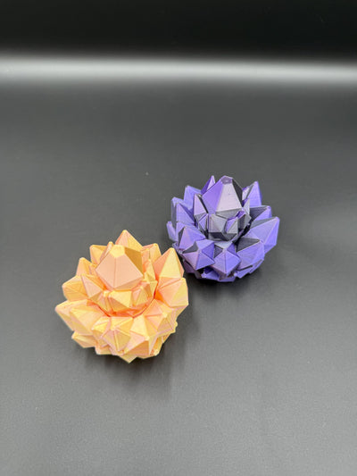 3D Printed Rose and Crystal Spinners Fidget-Transformable Stress Relief Toy, Colorful Gradient, Sensory Toy Birthday Gift Toddler Kids