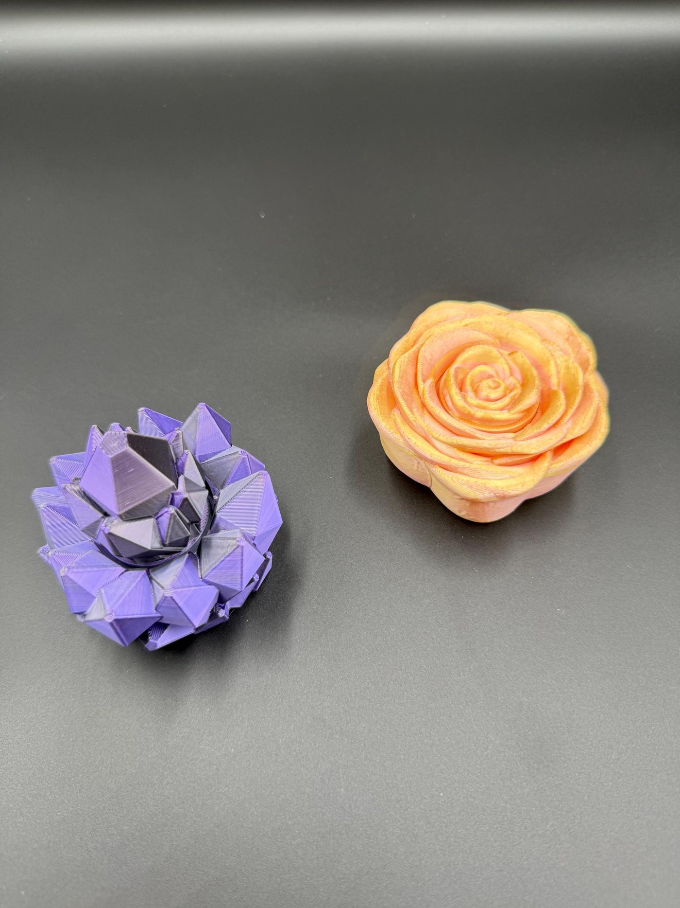 3D Printed Rose and Crystal Spinners Fidget-Transformable Stress Relief Toy, Colorful Gradient, Sensory Toy Birthday Gift Toddler Kids