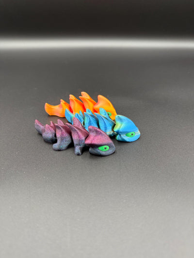 3D Printed Articulated Green Eye Dragon Flexible Fantasy Figurine Dragon Fidget Toy Mythical Creature Collectible Gift for Dragon Love