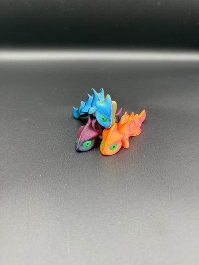 3D Printed Articulated Green Eye Dragon Flexible Fantasy Figurine Dragon Fidget Toy Mythical Creature Collectible Gift for Dragon Love
