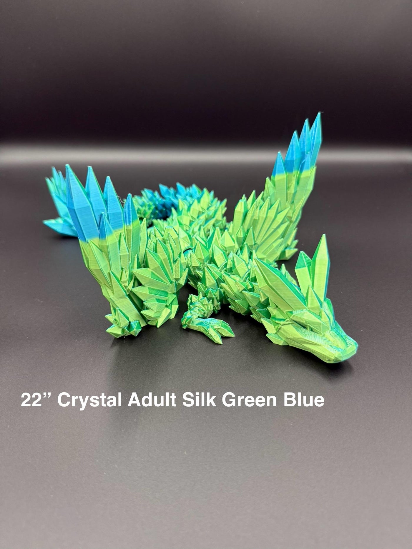3D Printed Articulated Crystal Dragon with Wings : Fantasy Figurine, Collectible Toy & Desktop Decor, Bookshelf Decor, Toddler Gift, Sensory