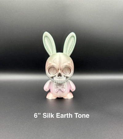 3D Printed Skull Bunny Figurine – Gothic Bunny Statue, Creepy Cute Desk Decor, Spooky Halloween Collectible, Unique Gift for Rabbit Lovers
