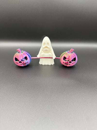 3D Printed Deadlift Ghost Figurine Funny Gym Ghost Statue, Halloween Desk Decor, Spooky Weightlifting Collectible, Unique Fitness Gift