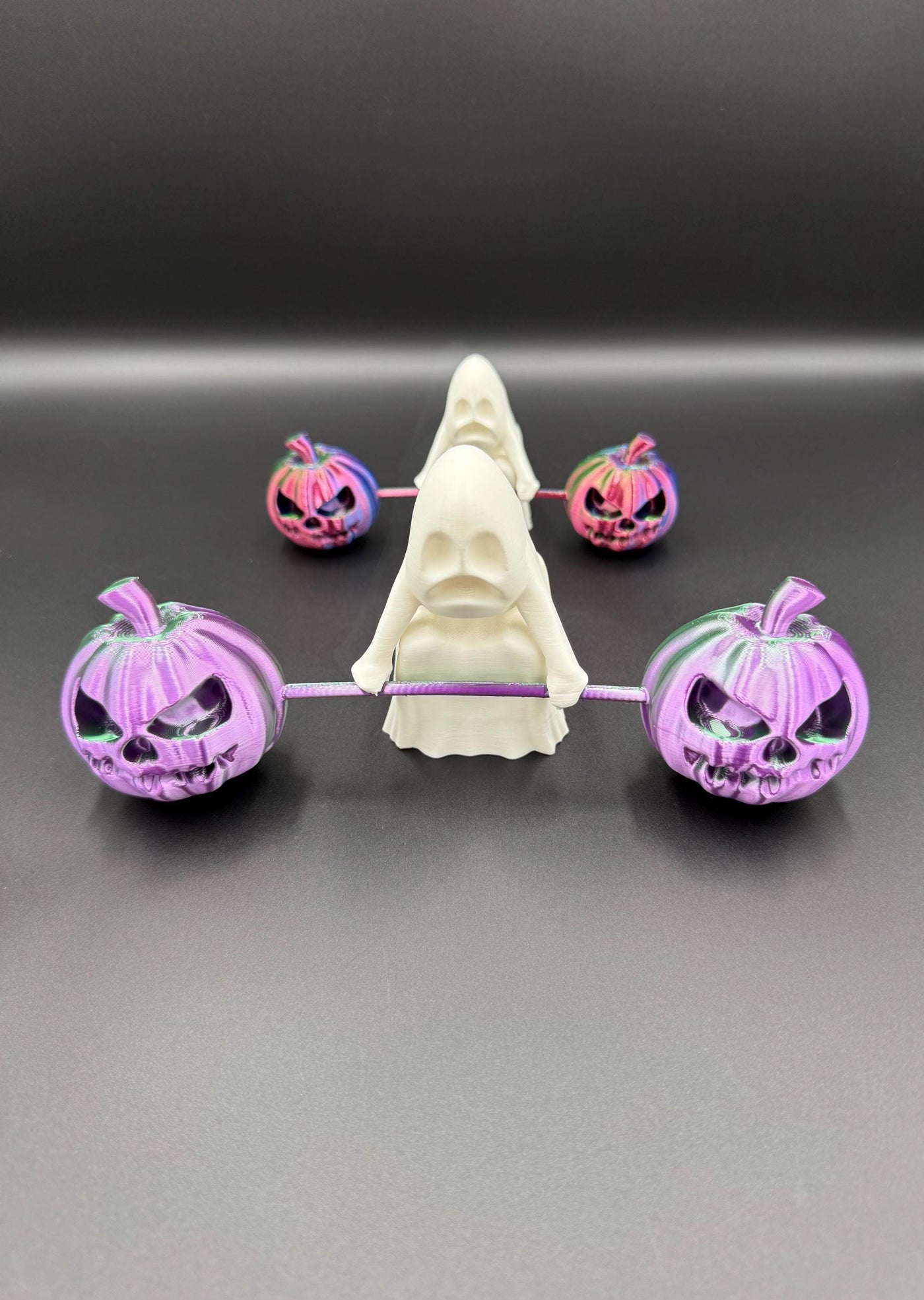 3D Printed Deadlift Ghost Figurine Funny Gym Ghost Statue, Halloween Desk Decor, Spooky Weightlifting Collectible, Unique Fitness Gift