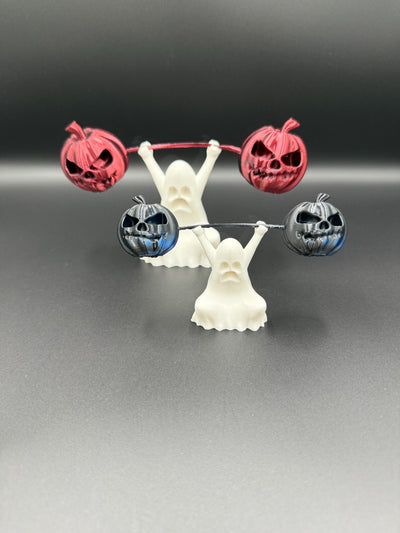 3D Printed Snatch Ghost Figurine – Funny Weightlifting Ghost Statue, Halloween Desk Decor, Spooky Gym Collectible, Unique Fitness Gift Idea