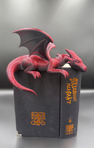 3D Printed Sleeping Bookshelf Dragon Fourth Wing Empyrean Series Inspired Book Nook Decor Bookish Gift Cute Dragon Figurine for Readers