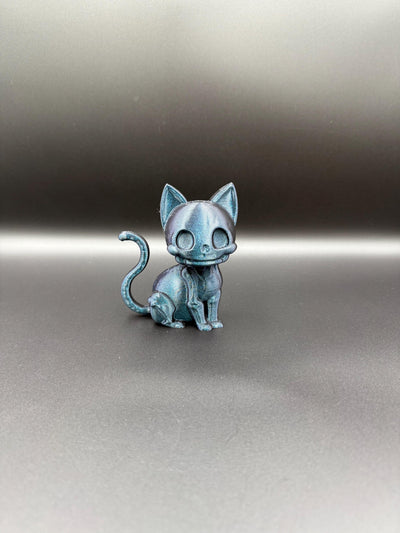 3D Printed Skelecat Figurine: Spooky Skeleton Cat Decor, Cat lovers, Bookshelf centerpiece